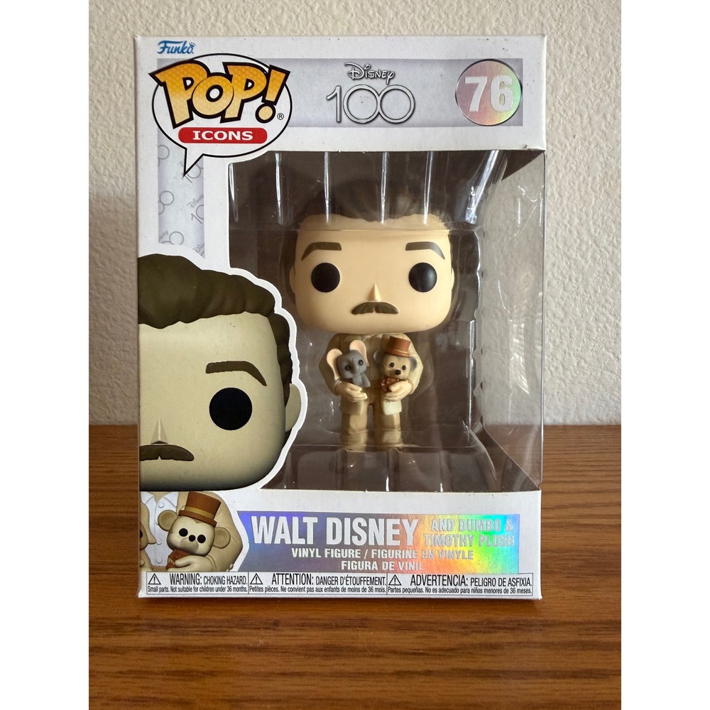 Funko Pop Icons Walt Disney with Dumbo and Timothy Plush Disney 100 Figure 76